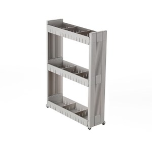 附活動式的隔板，讓物品作有效的分類與收納    滾輪是設計方便於隙縫之間做拉取，提升產品方便性    專門為隙縫空間設計