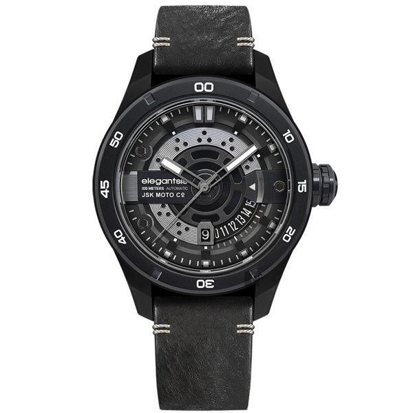 elegantsis x JSK moto JX65AS 聯名機械錶-闇夜黑/48mm ELJX65AS-J1SB5L