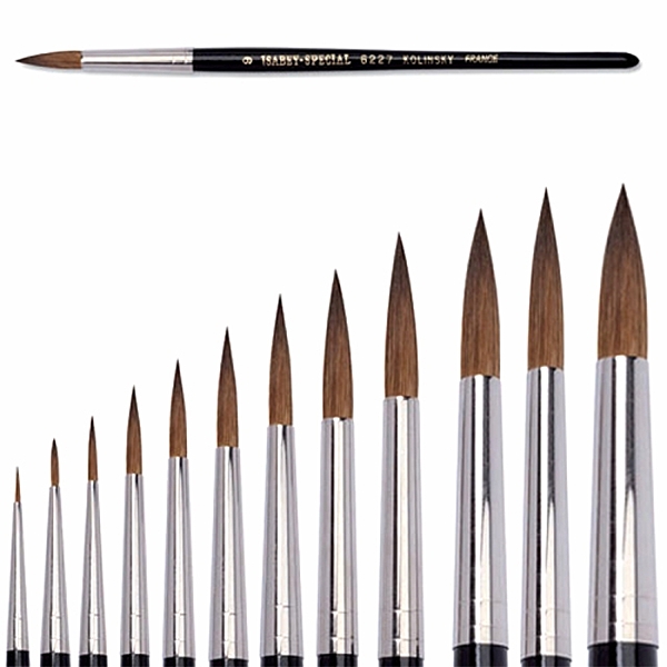 伊莎貝純西伯利亞貂毫水彩筆是伊莎貝最頂級的水彩畫筆之一擁有極為出色的筆毛彈性、毛尖收冗力和吸水性