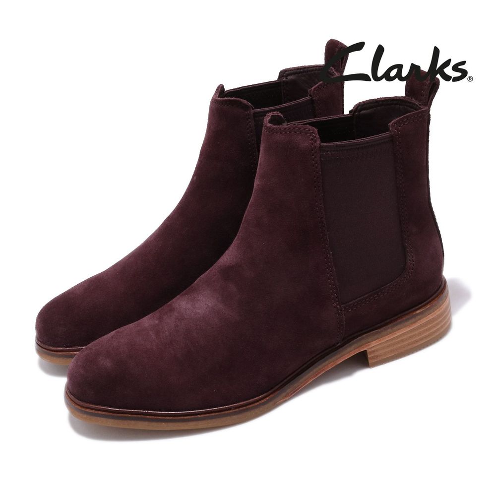 真皮低跟靴品牌:CLARKS型號:CLF36722AB18品名:Clarkdale Arlo配色:酒紅色版型:版型正常