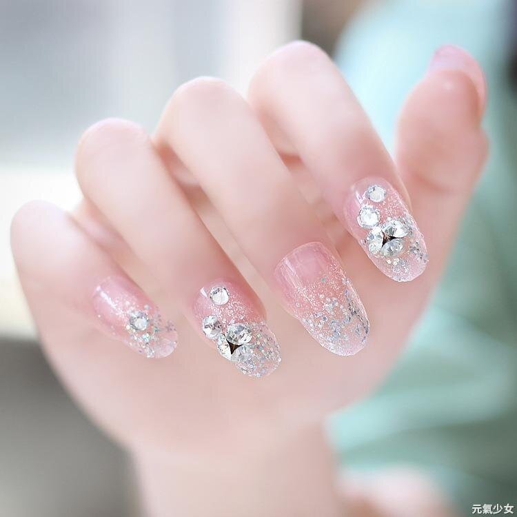 美甲貼 假指甲成品新娘指甲貼片 美甲貼片網紅甲片反復穿戴款可拆卸