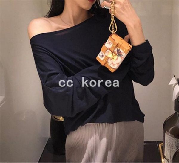 一字領防曬微透寬鬆T恤 CC KOREA ～ Q23853