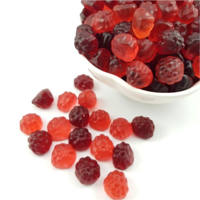 嘗甜頭 現貨 QQ糖 迷你黑莓覆盆子造型軟糖 200g 水果軟糖 果汁軟糖 軟糖 捷克進口 迷你覆盆子軟糖 小紅莓