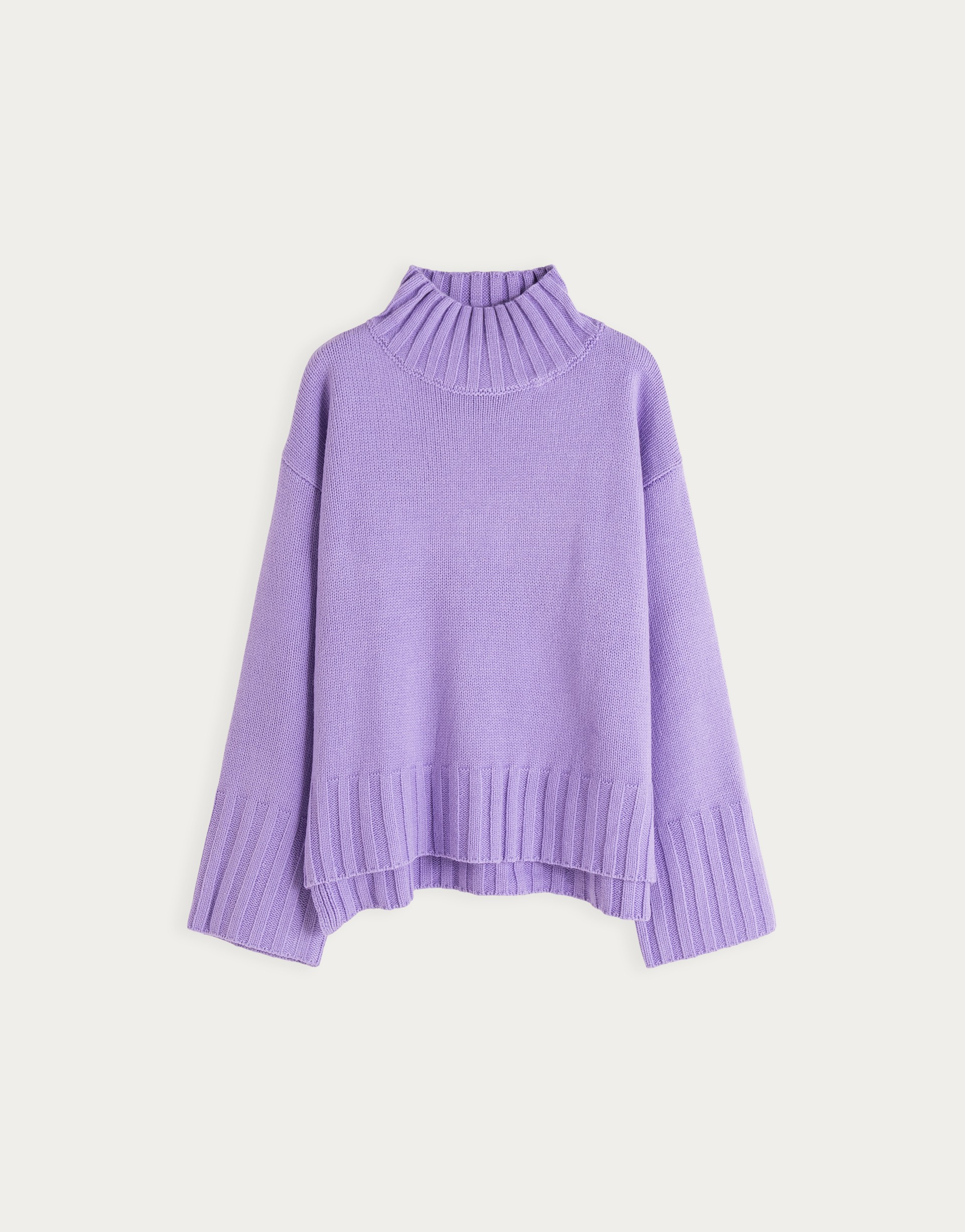 PAZZO+簡約百搭側開岔高領毛衣