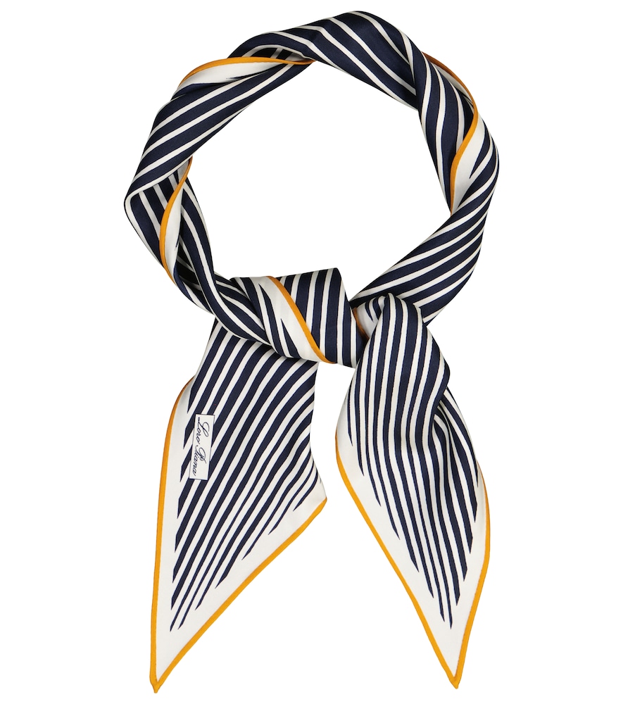 Lerins striped silk twill scarf