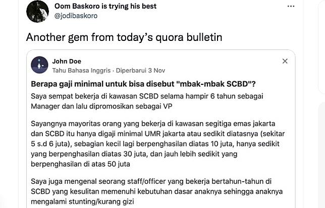 Siap Grak Unggah Gaji Minimal Mbak Mbak Scbd Warganet Beri Pesan Menohok