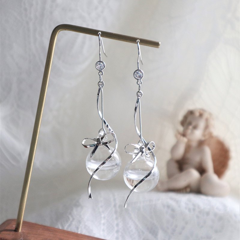 【氣質系列】透明水球 防敏感耳環