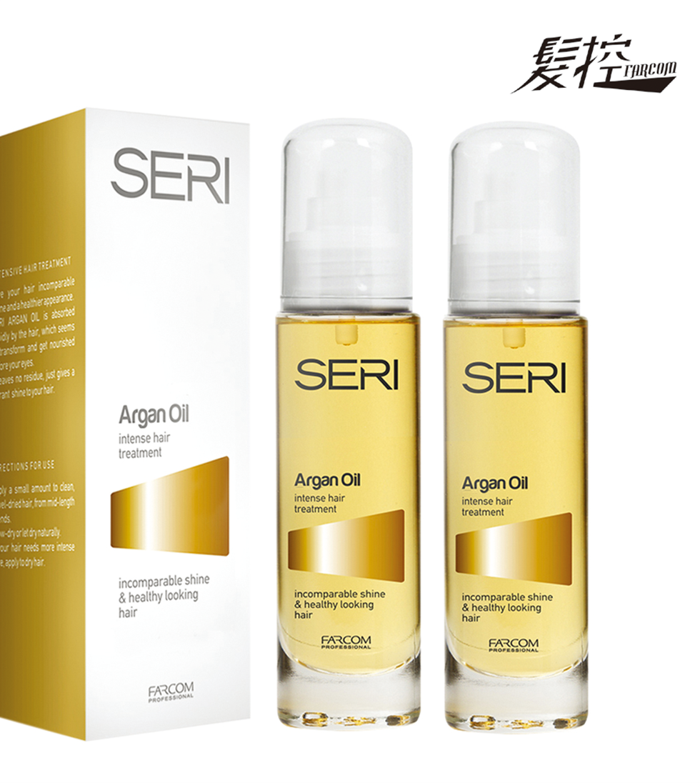 【髮控 FARCOM】摩洛哥金萃賦活髮油(滋潤/乾濕兩用免沖洗) x 2 ＃歐洲專業沙龍指定使用＃蘊含摩洛哥油的金質精華＃質地滋潤不黏膩 滋潤髮絲角質層 摩洛哥金萃賦活髮油(乾濕兩用免沖洗) Arga