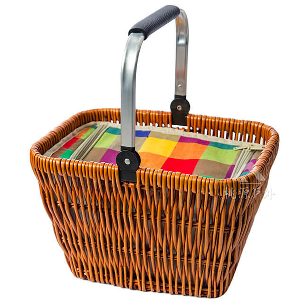 PINUS 日系簡約風 柳編保冷野餐籃