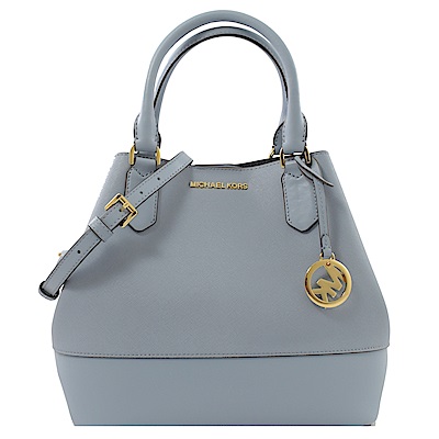 MICHAEL KORS TRISTA 防刮牛皮兩用水桶包(淡藍)