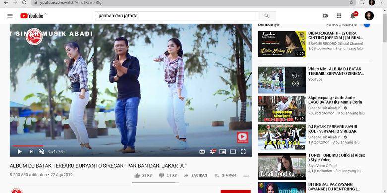 Lirik Dan Chord Lagu Pariban Dari Jakarta Suryanto Siregar Kompas Com Line Today