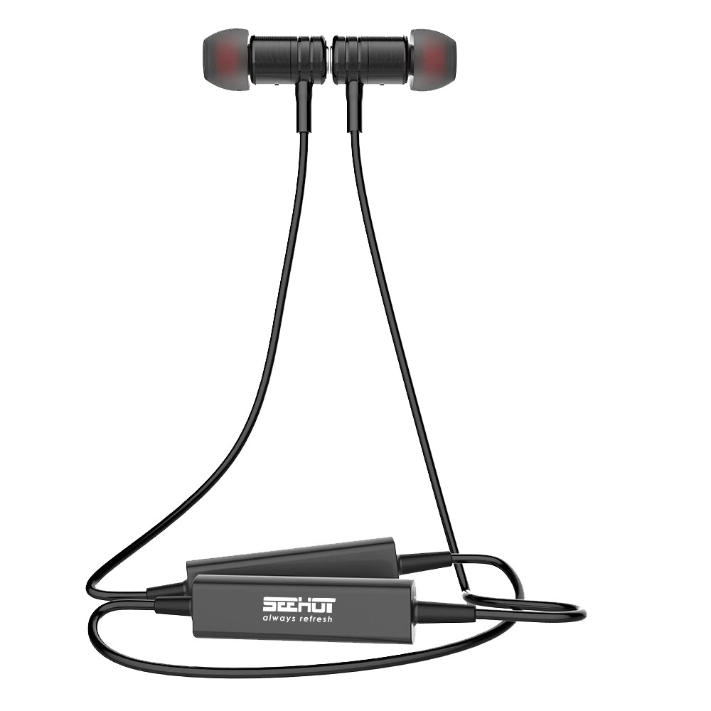 【Seehot 嘻哈部落】BT4.1 運動型鋁合金智能磁控音樂藍牙耳機(SBS-086)