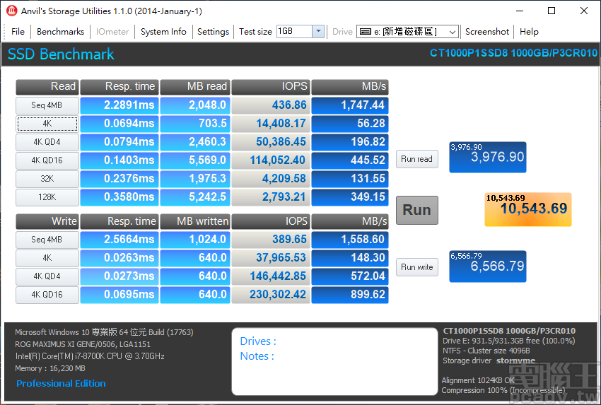 Micron Crucial 的第一次，採用 QLC 與 NVMe 的 P1 M.2 SSD 1000GB 容量實測