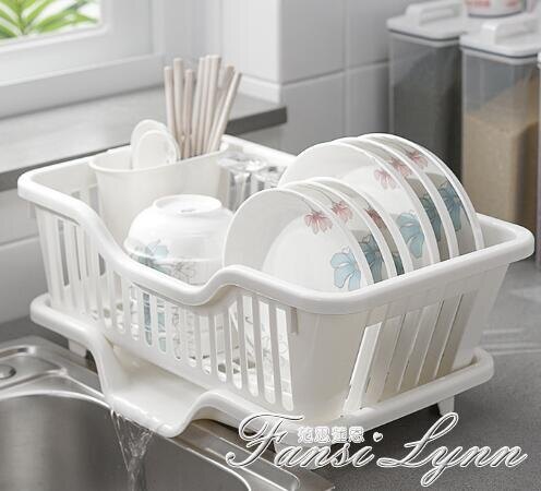 碗碟收納架瀝水碗架廚房瀝水架塑料家用單層小型筷濾水放碗架HM