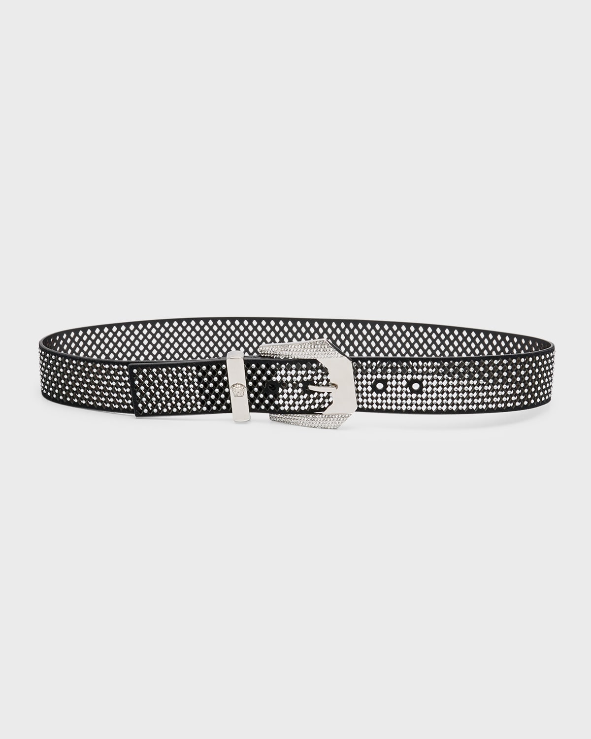 Heritage Crystal-Embellished Leather Belt