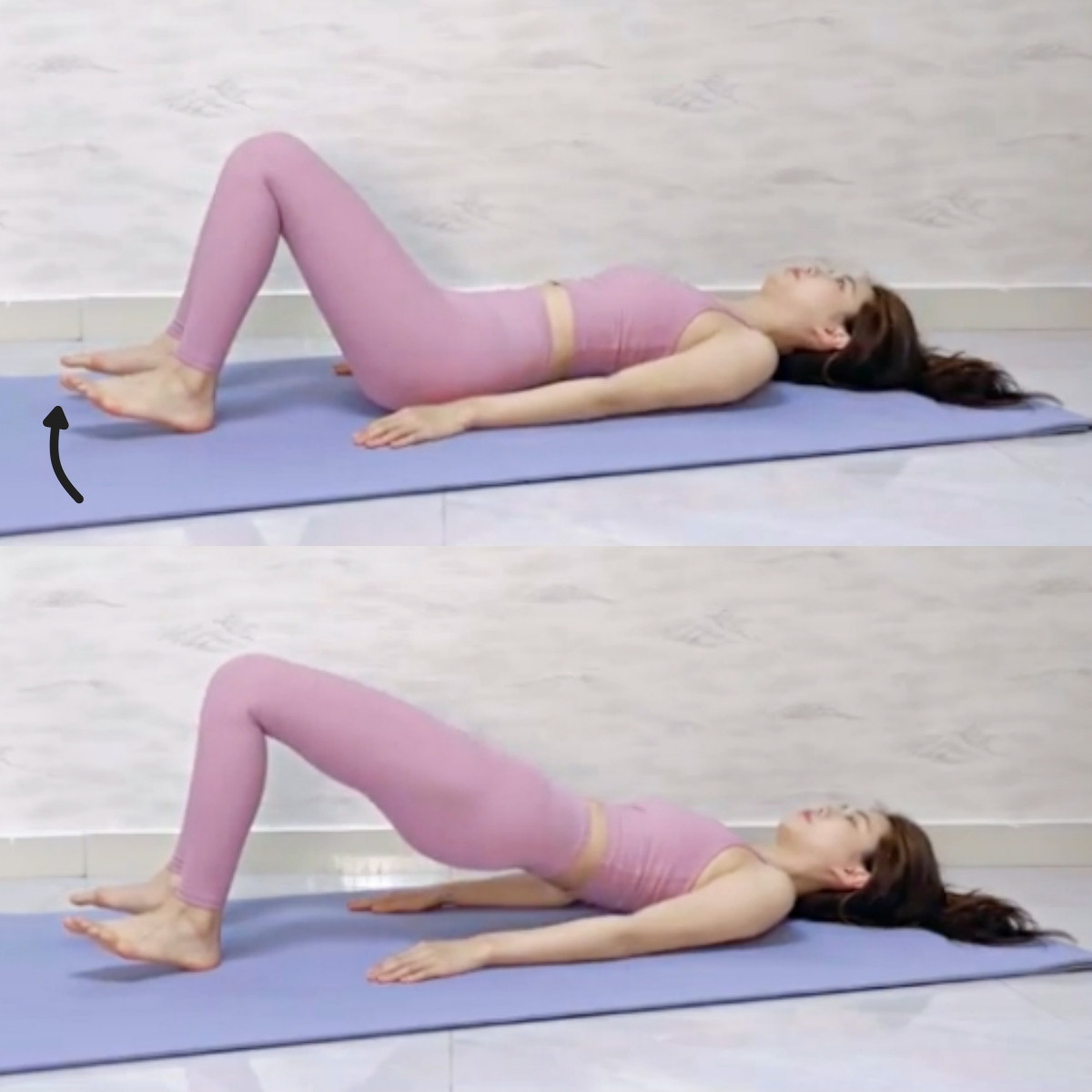 高強度縮臀瘦腿運動5：勾腳橋式