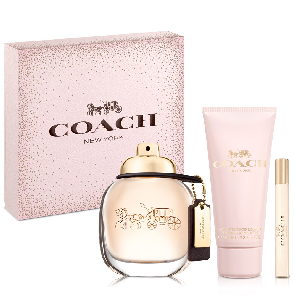 Coach 時尚經典女性淡香水禮盒(淡香水90ml+身體乳100ml+香水筆7.5ml)-ZZshopping購物網