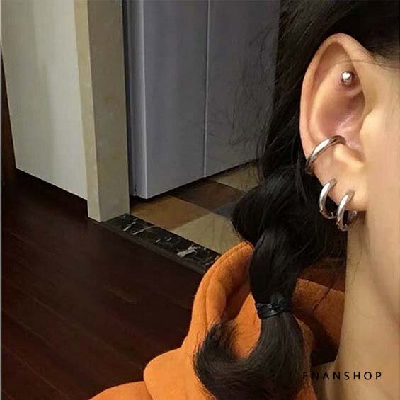 夾式圈圈耳環 鈦鋼鋼珠耳環 無耳洞 圓圈耳環 惡南宅急店 不生鏽 可戴著洗澡【0473D】