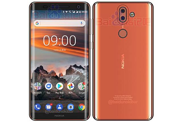 Gambar rekaan Nokia 9 yang beredar dari China.(@baidunokibar/ Baidu)   Artikel ini telah tayang di Kompas.com dengan judul 