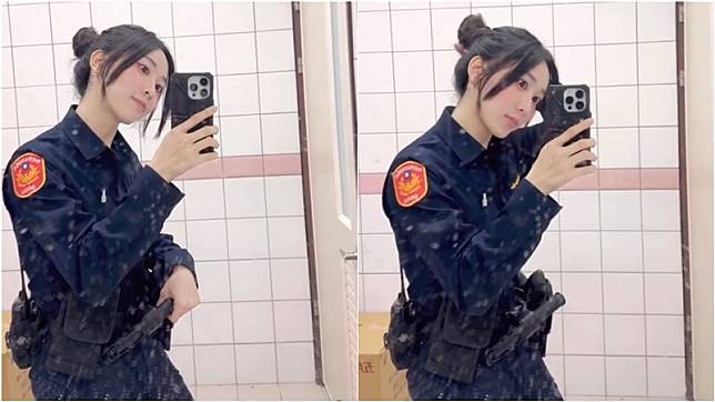 新北中和一名女警長相清純貌美，掀起網友熱議。（翻攝自Instagram@w03w2328）
