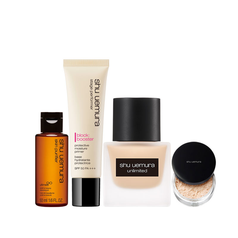 無極限超時輕粉底 正貨 任選色+THE LIGHTBULB鑽石光蜜粉輕巧版+極保濕輕感防護乳SPF50 PA+++ 膚色+全新 全能奇蹟金萃潔顏油 50ml