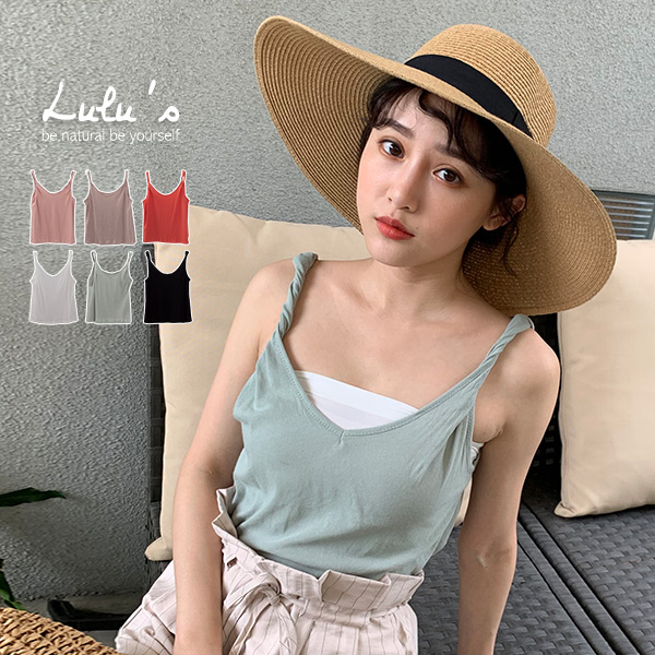 062033♦ 扭結肩帶造型/v領款式