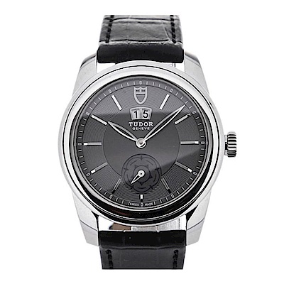 型號:57000-0037灰色鏡面質感皮帶款帝舵2892型自動上鏈機械機芯秒針處印有玫瑰圖樣