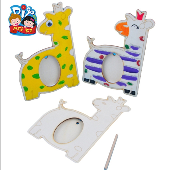 木質小鹿相框 幼兒園母親節立體創意塗色塗鴉手工美可diy製作材料(隨機出貨)─預購CH5129