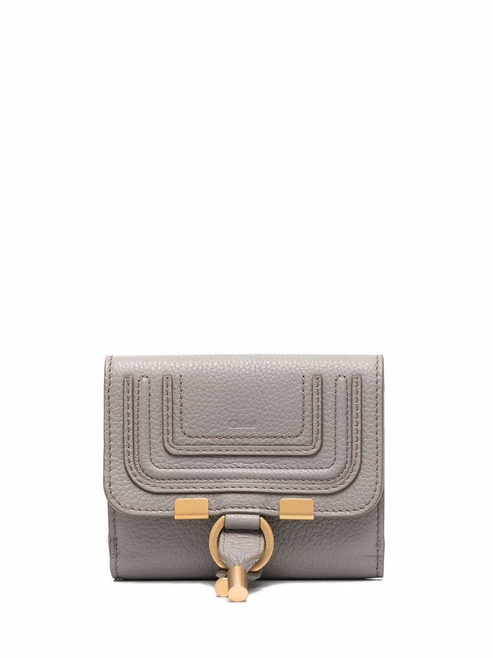 Chloé - logo-debossed leather wallet - women - Polyester/Lamb Skin/Calf Leather/Cotton - One Size - Grey