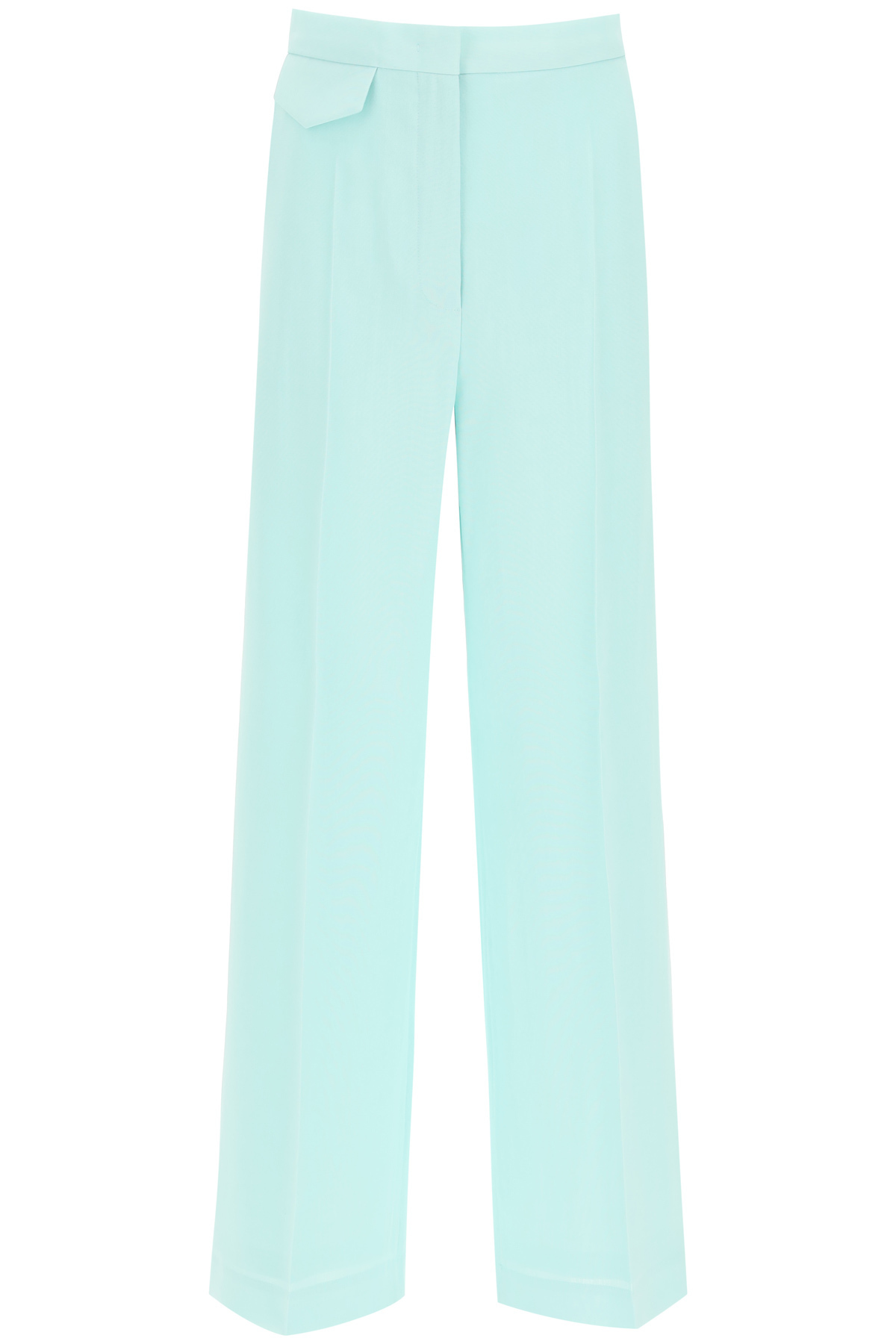 Sportmax elegant trousers in ramie and viscose with a palazzo cut and ironed crease. High waisted de