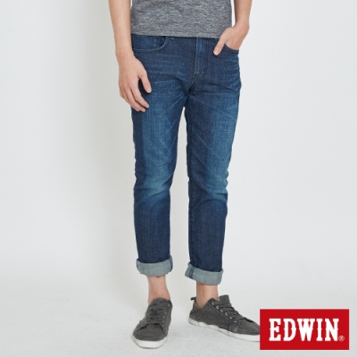 EDWIN EDGE LINE 漸層袋花 窄直筒牛仔褲-男-拔洗藍