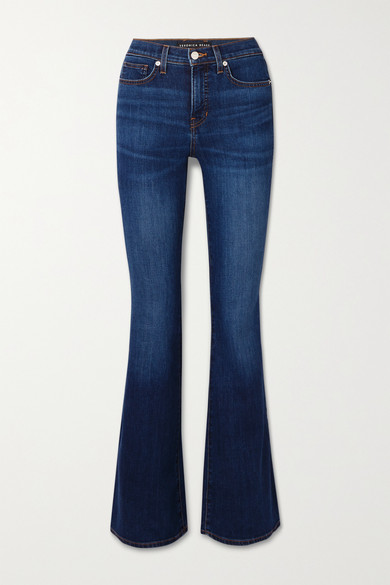 亮蓝色牛仔布 - 正面配有单颗纽扣和隐形拉链 - 78% 棉，20% 涤纶，2% 弹性纤维 - 机洗 - Veronica Beard 这款 