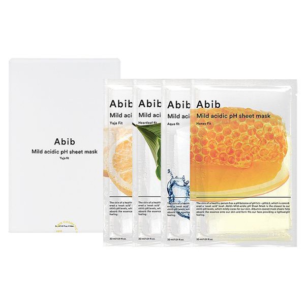 韓國 Abib 水庫補水／蜂蜜營養／魚腥草／柚子淨白 面膜(透明新款)10片盒裝【小三美日】 DS001167