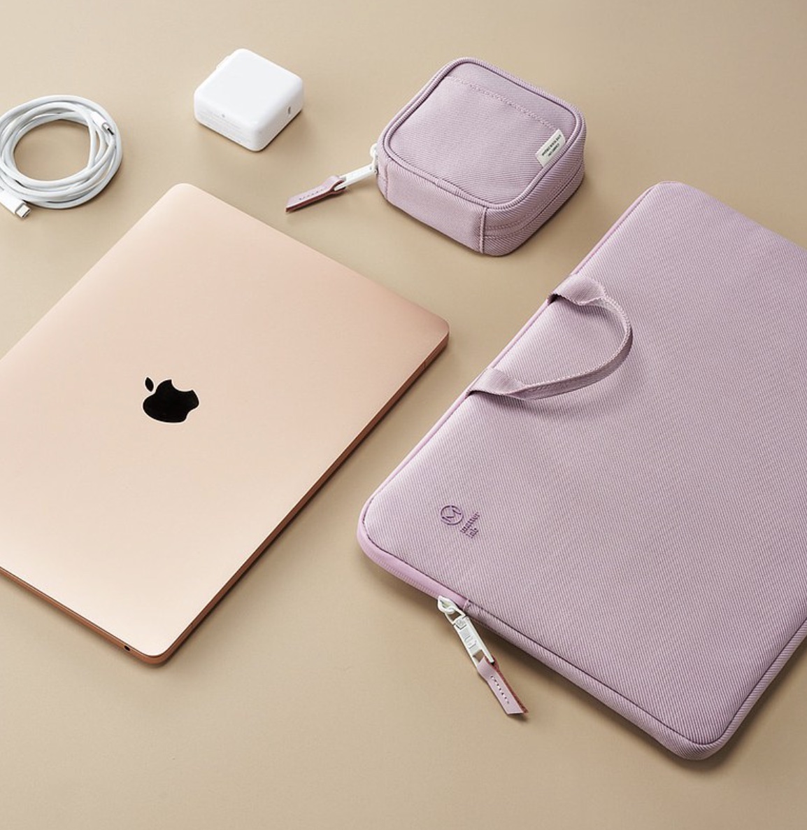Matter LabSERGE 13/14吋防潑水減震2Way保護袋-法式紫+電源收納袋組M1 M2