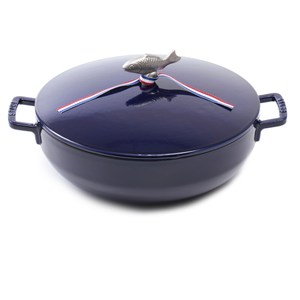 Staub 魚鍋 鑄鐵鍋 湯鍋 燉鍋 28cm 4.65L 藍色 法國製