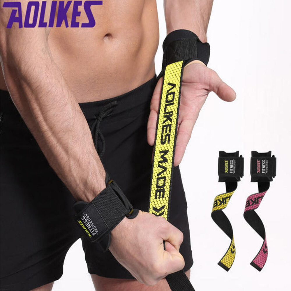 品牌:AOLIKES 品名:健身防護助力帶護腕 材質:棉 硅膠 SBR 尼龍 顏色:黃色 玫紅 適用:槓鈴 啞鈴 硬拉等器械運動 數量:一雙 注意事項 1.過敏體質者，請勿購買。 2.使用有過敏現象，