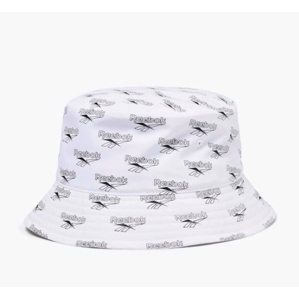 Reebok cl vector bucket hat 滿版印花 漁夫帽 白色 Du7327