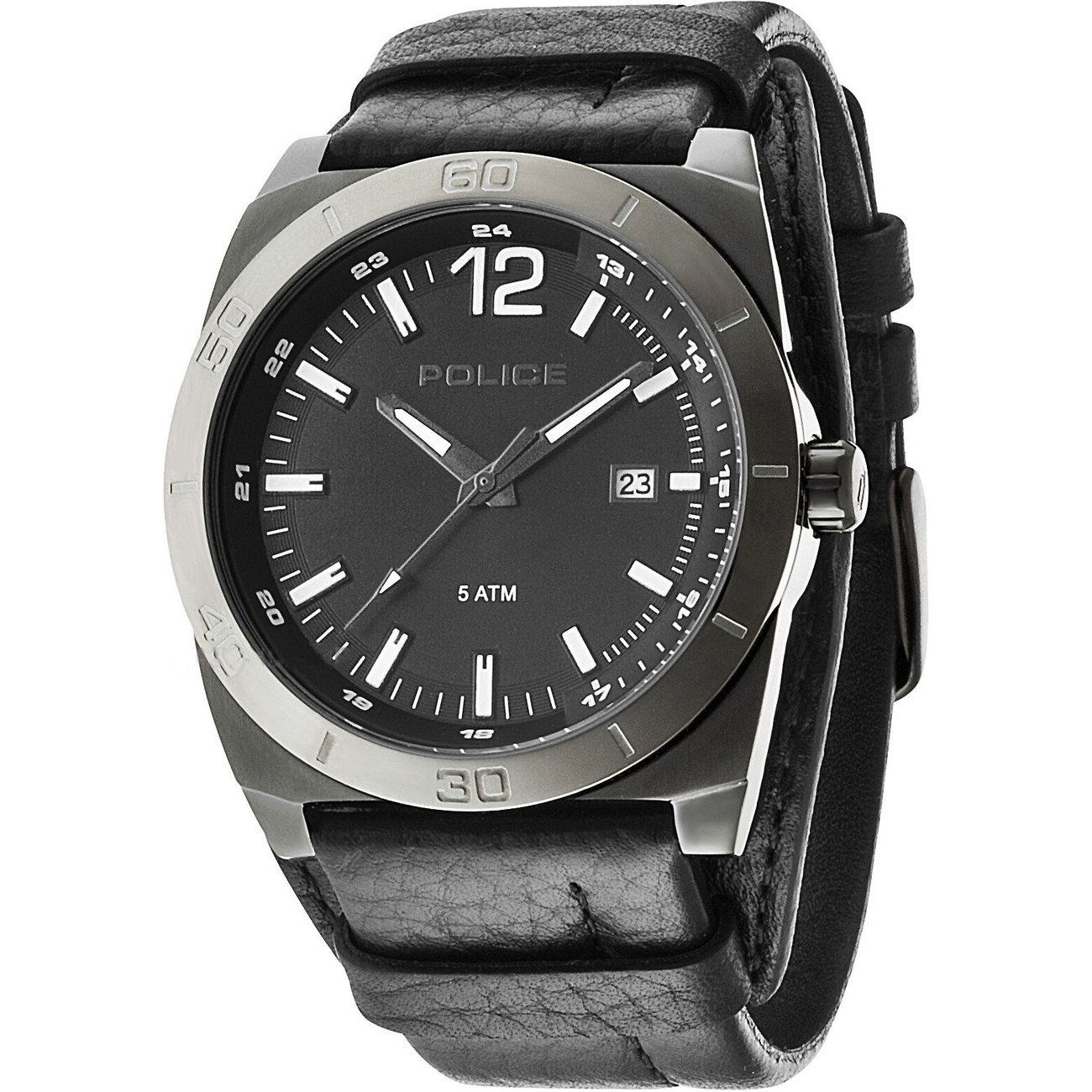Watch - Features: 3 hands date movt: miyota 2315d3 size: 45x50 case: ip black glass: mineral top rin