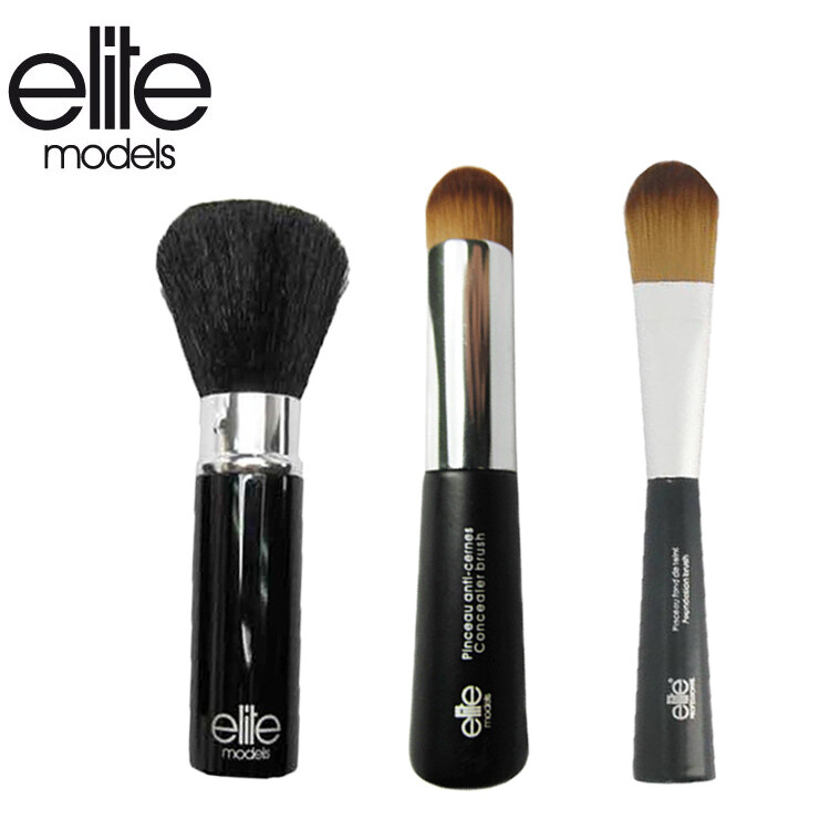 olina法國elite 精選化妝刷具組-3件組(美妍修容刷+粉底刷+專業遮瑕刷) 法國專業美妝品牌