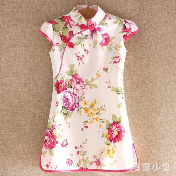 女童旗袍夏季新款中大童中國風連身裙時尚公主風修身洋裝 CJ2326『毛菇小象』