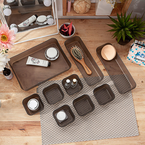 簡約主張收納盒九入組-霧黑