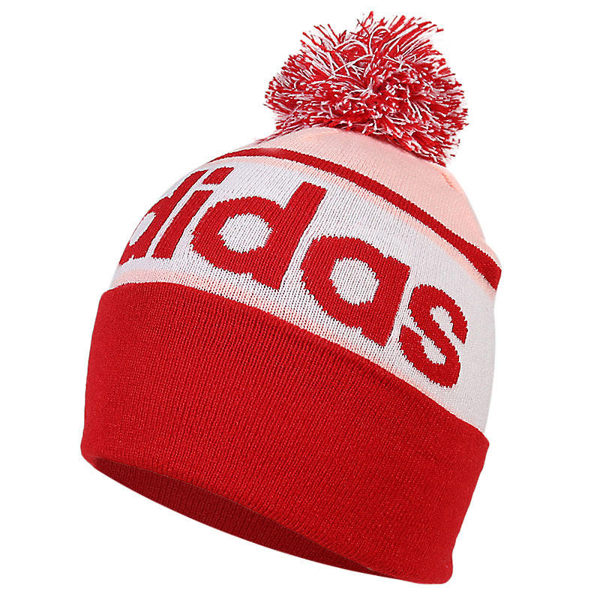 【折後$600】ADIDAS LINEAR WOOLIE 愛迪達 毛線 毛帽 毛球 男女 紅白 DM1409