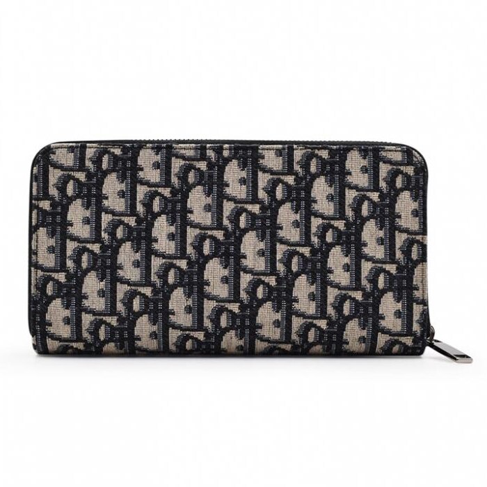 搶券再折500｜Dior LOGO交錯 Long Unisex 斜拉鍊長夾 (預購+現貨)