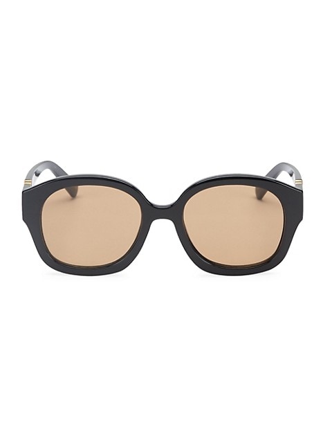 Refined hardware trims oversized round sunglasses; 53mm lens width; 20mm bridge width; 145mm temple 