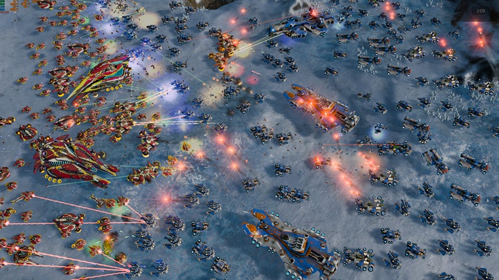 如果處理器的效能不夠，在《Ashes of the Singularity：Escalation》即時戰略類型遊戲，會無法應付即時出現的大量物件。