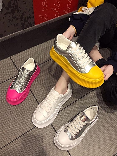 厚底鞋鬆糕底小白鞋女春季新款增高網紅韓版百搭原宿休閒厚底板鞋潮