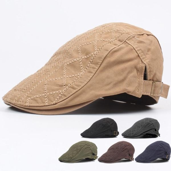 男帽子 鴨舌帽 春夏新款棉質刺繡透氣百搭女出遊戶外前進帽潮貝雷帽《印象精品》yx307