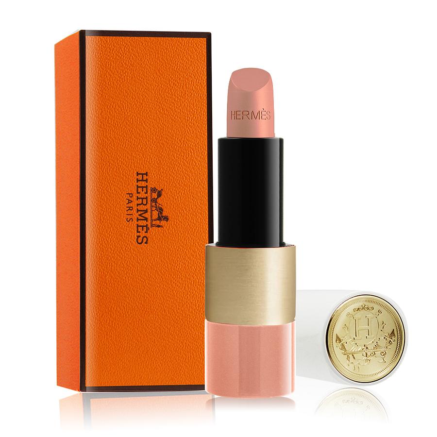 HERMES 愛馬仕 Rouge Hermès Rose Allevre 潤色護唇膏(4g)玫瑰系列_國際航空版