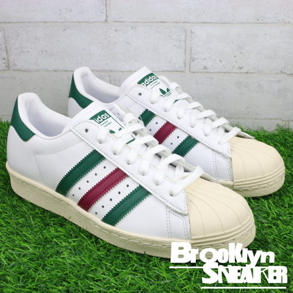 ADIDAS Superstar 80s 白綠紅 古馳配色 休閒鞋 男 (布魯克林) 2018/3月 CQ2654