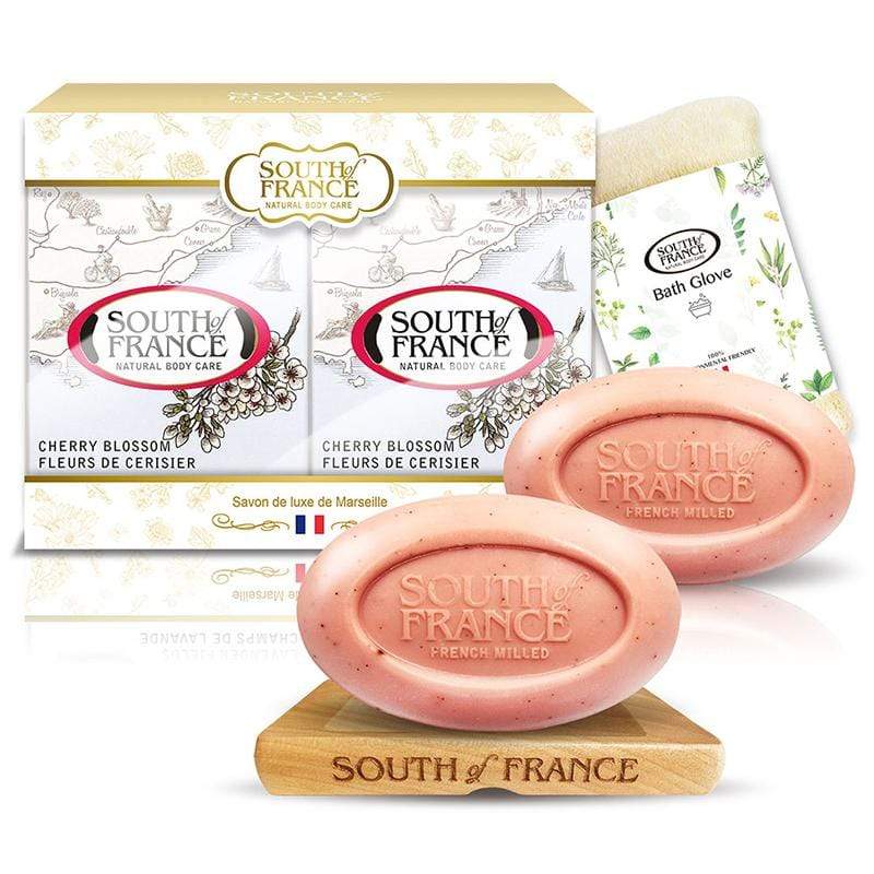 產品特色 South of France French Milled Soap Cherry Blossom Deluxe Gift Set 櫻香花露保濕組 嫣彩櫻花 170gx2 加贈全新南法專屬皂